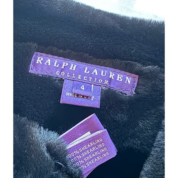 Ralph Lauren Collection Black Shearling Jacket Embroidered Velvet Formal Runway - Picture 14 of 16